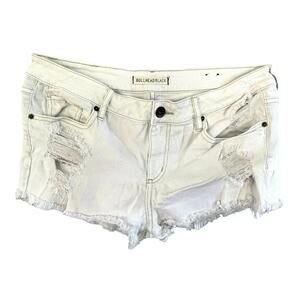 Bullhead Black Ladies White Distressed Cut-Off Micro Shorts | Sz 11 90s Grunge